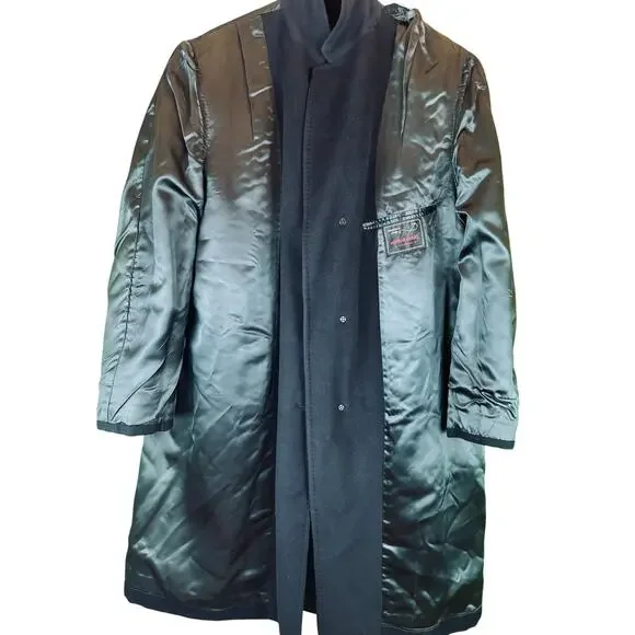 VTG 100% Imported Cashmere Overcoat Mens Black Cashmere Deluxe Roger Laurence - Picture 12 of 13